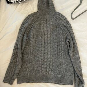VINCE Merino Wool Alpaca Blend Turtleneck Sweater Soft Cozy Knit Grey Size L